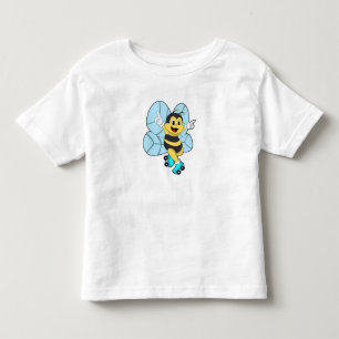 Camiseta Abelha com skates de cilindro