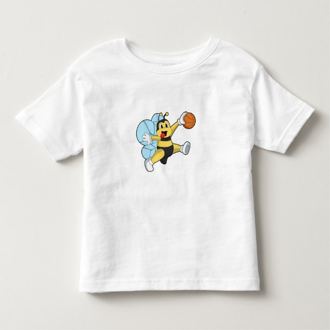 Camiseta Abelha como jogador de basquete com basquete (Frente)