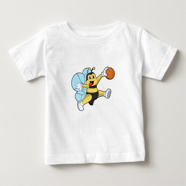 Camiseta Abelha como jogador de basquete com basquete (Frente)