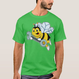 Camiseta Abelha como mecânica com chave inglesa
