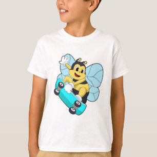 Camiseta Abelha como Patinadora com skate