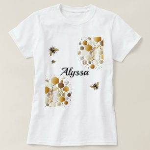 Camiseta Abelha Costeira Personalizada em Honeycomb: Hexágo