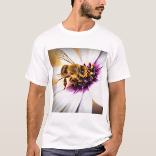 Camiseta Abelha De Mel Na Arte Acrílica De Margarida Africa