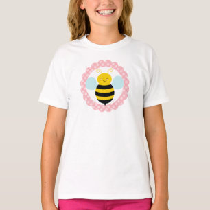 Camiseta Abelha-do-bumble-branca - Amarelo-rosa