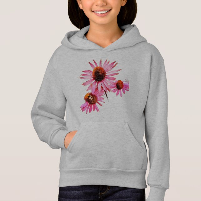 Camiseta Abelha, em flores rosa (Frente)