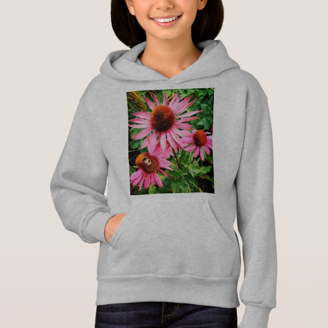 Camiseta Abelha, em flores rosa (Frente)