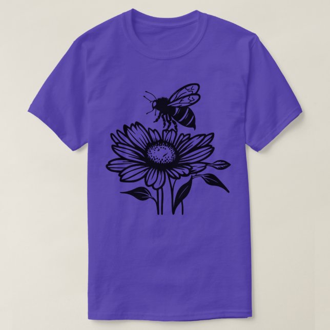 Camiseta abelha em presente de girassol 4 (Frente do Design)