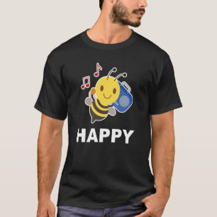 Camiseta Abelha Feliz Sorriso Rosto Feliz Feliz Paz Sorrind