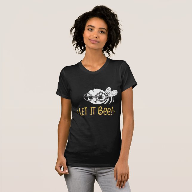 Camiseta Abelha Fofa com Óculos - Deixe-a Ser (Frente Completa)