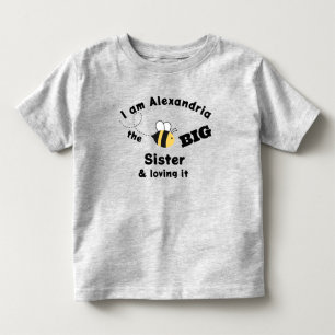 Camiseta Abelha-Grande Irmã Bumble e Adorando-a Cinza-Camis