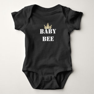 Camiseta Abelha infantil do bebê da Bodysuit-Coroa do beb