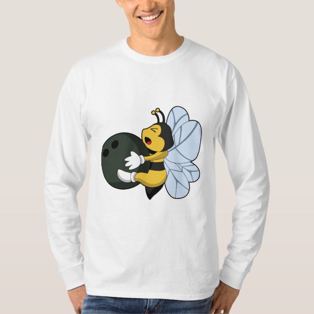 Camiseta Abelha na Boliche com Bola de boliche (Frente)