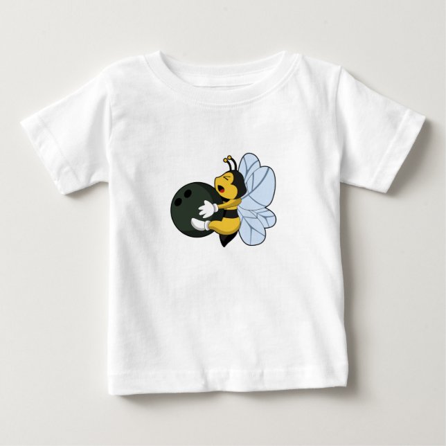 Camiseta Abelha na Boliche com Bola de boliche (Frente)