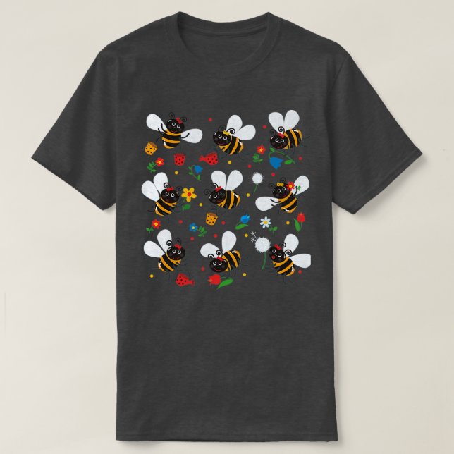 Camiseta Abelha Para Crianças-Stickers (Frente do Design)