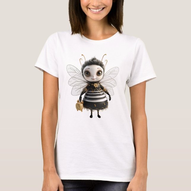 Camiseta Abelha Rainha Gótica Negra (Frente)