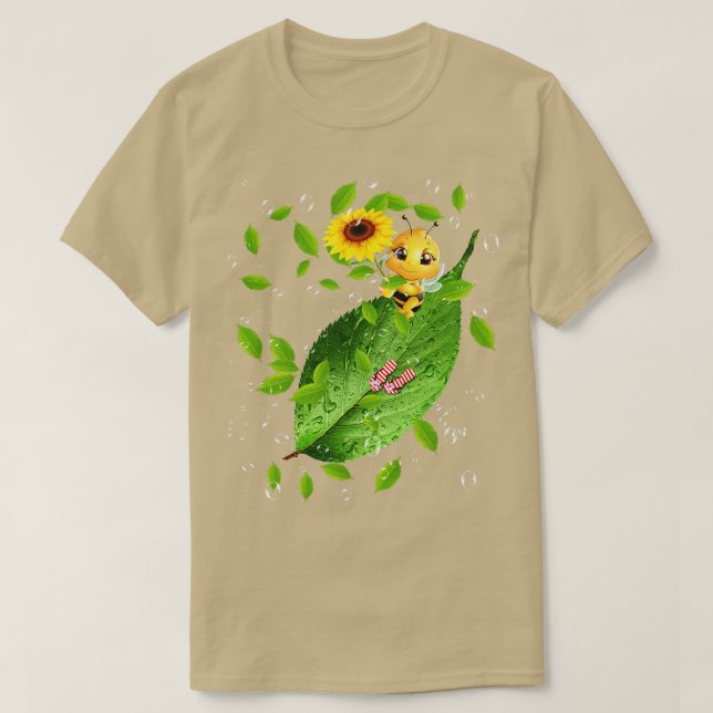 Camiseta abelha sobre girassol em girassol (Frente do Design)