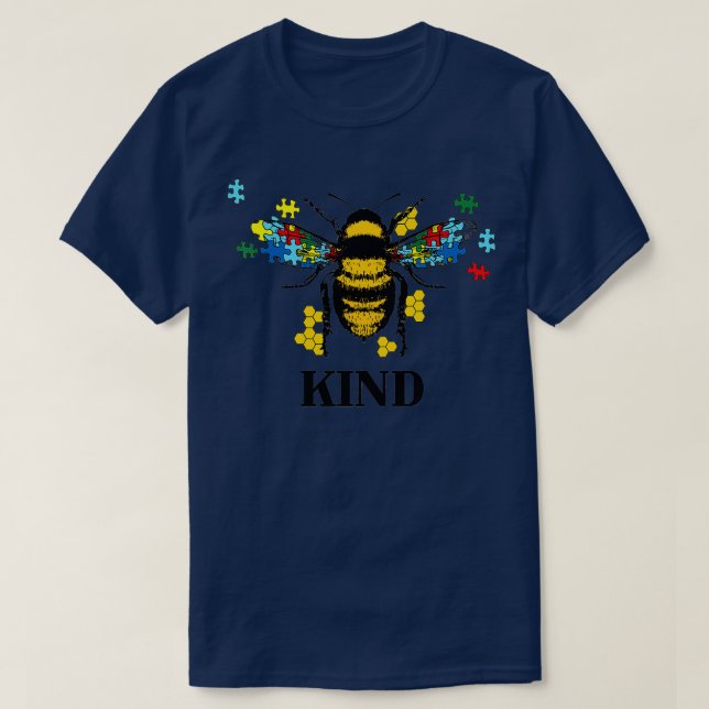 Camiseta Abelhas Clássicas Como Autismo Autismo Quebra-cabe (Frente do Design)