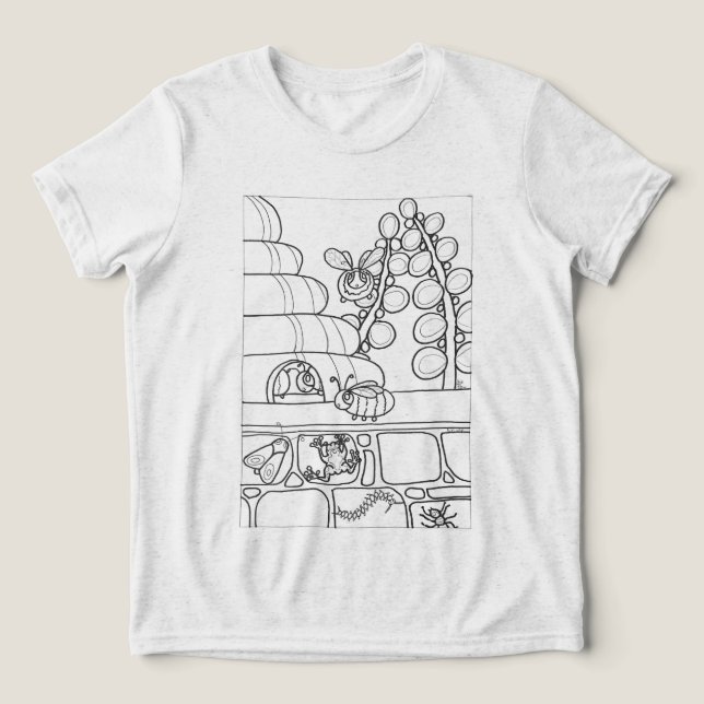 Camiseta Abelhas com colmeia a cor (Design frontal)