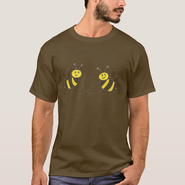 Camiseta Abelhas de mel com coração (Frente)