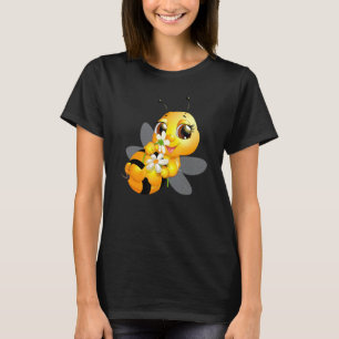Camiseta Abelhas de mel com raparigas e mulheres margaridas