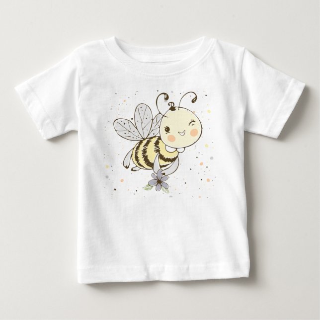 Camiseta Abelhas De Mel, Fadas E Bebês Em Padrões Sem Olhos (Frente)