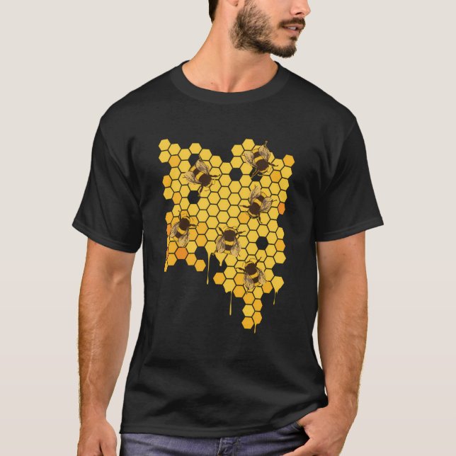 Camiseta Abelhas de Mel Hive Honeycomb Apicultura (Frente)