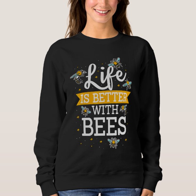 Camiseta Abelhas De Mel Mencionam Que A Vida É Melhor Com A (Frente)