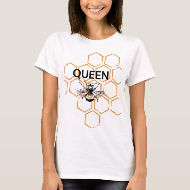 Camiseta Abelhas e Bichos de Honeycomb com as palavras "Abe (Frente)