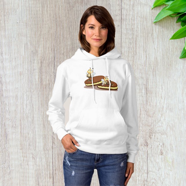 Camiseta Abelhas Em Dois Biscoitos Mulheres Hoodie (Criador carregado)