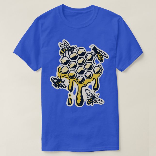 Camiseta Abelhas Em Pente De Mel (Frente do Design)