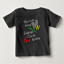 Camiseta Abelhas fazem mel, damybugs fazem ketchup