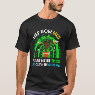 Camiseta Abelhas Plantam Árvores Limpas Do Mar Economizam E