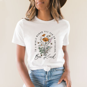 Camiseta Abelhas Vintage e Flores Selvagens