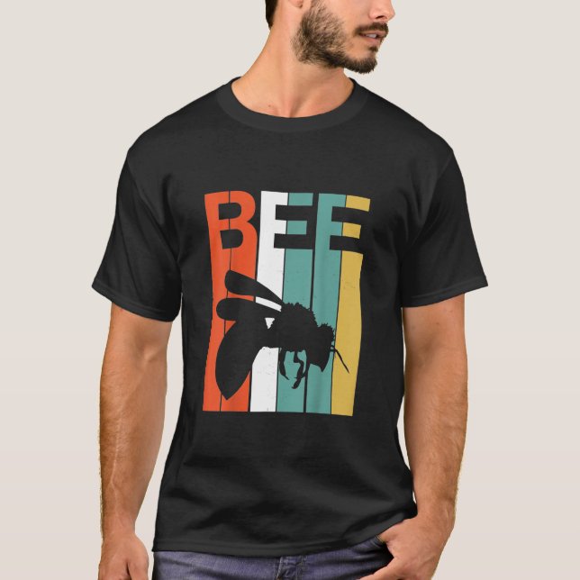 Camiseta Abelhas-Vintage Retro Silhouette Bee Lover B (Frente)