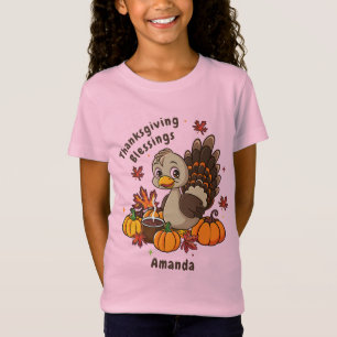 Camiseta Abençoações de Ação de Graças à Turquia Pumpkin