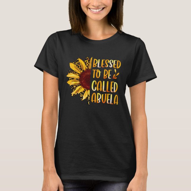 Camiseta Abençoada, Chamada Abuela Cute Sunflower Mães (Frente)