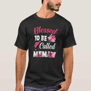 Camiseta Abençoada Chamada Memaw Funny Floral Memaw Moth