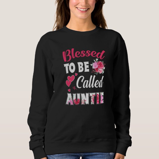 Camiseta Abençoada, Chamada Tia Funny Floral, Tia Mo (Frente)
