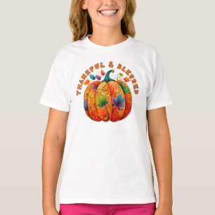 Camiseta Abençoada e agradecida Bomba de outono
