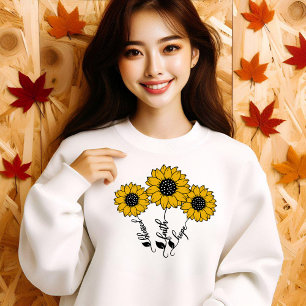 Camiseta Abençoada fé Esperança Sunflower