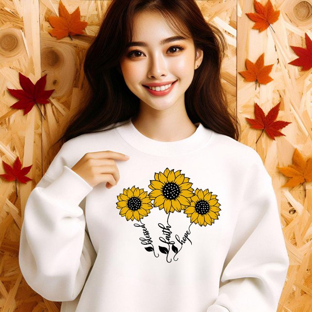 Camiseta Abençoada fé Esperança Sunflower (Sunflowers Hope faith blessed)