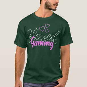 Camiseta Abençoada Gammy Orgulhosa Avó Cita Coração do Amor