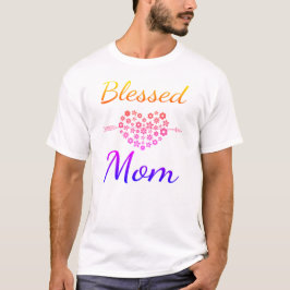 Camiseta Abençoada Mãe com Gradação de Cor