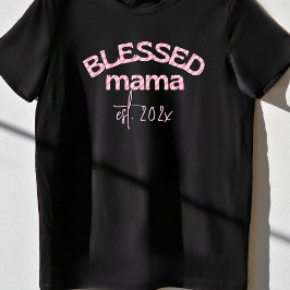 Camiseta Abençoada Mãe Estabeleceu Ano De Cana-De-Açúcar Ro