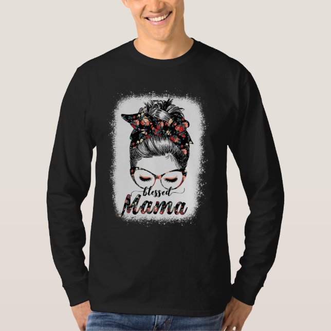 Camiseta Abençoada Mãe Mensageira Mulher Felz pascoa Mãe de (Frente)