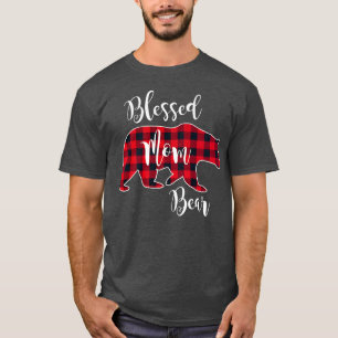 Camiseta Abençoada Mãe Urso Buffalo Verificar Padrão De Xad