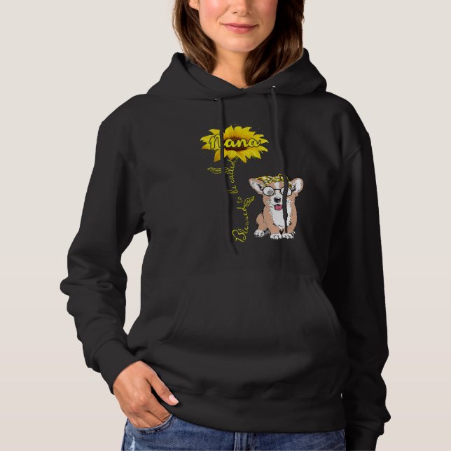 Camiseta Abençoada Nana Hippy Corgi, Avó (Frente)