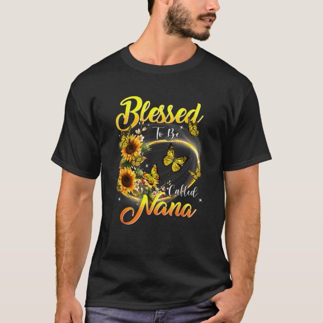Camiseta Abençoada Por Ser Chamada De Nana Cute Sunflower M (Frente)