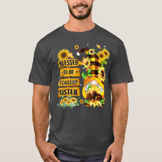 Camiseta Abençoada Por Ser Chamada Irmã Cair Gnomos Girassó