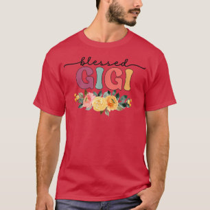 Camiseta Abençoada seja chamada de Gigi Women Flower Decor 